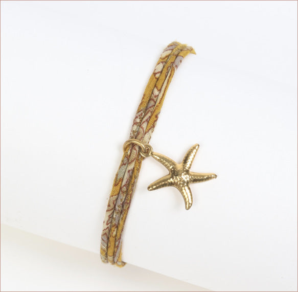 Cord bracelet charm starfish
