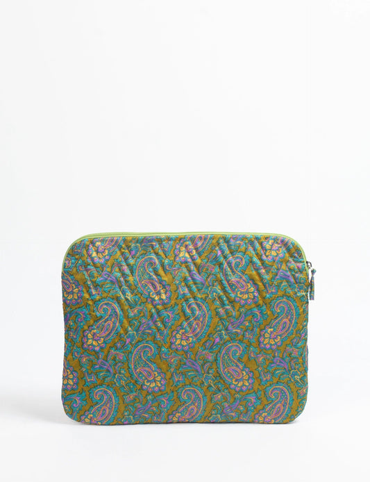 Qulilted laptop sleeve 13-14" silke Iwasasari