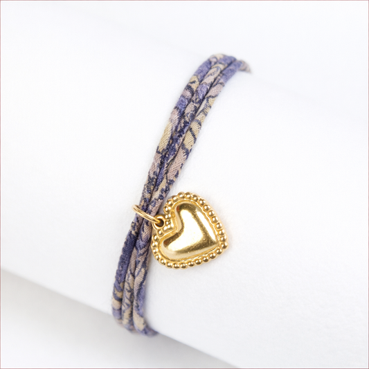 Cord bracelet charm heart