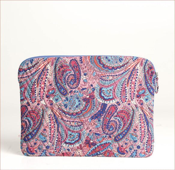 Qulilted laptop sleeve 13-14" silke Iwasasari