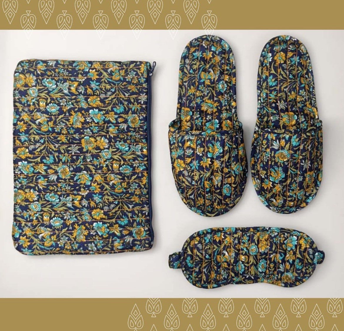Quilted travel set silke Iwasasari