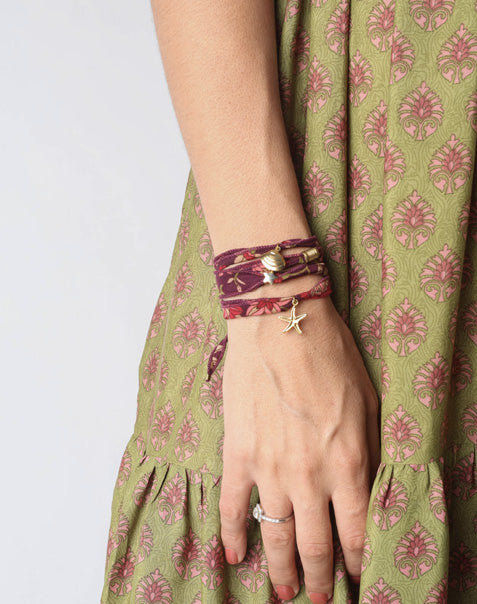 Wrap around bracelet with charm